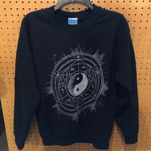Urban Outfitters Freeze Black Yin Yang Zodiac Crewneck Sweatshirt